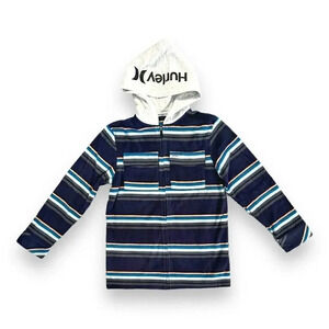 Hurley | Boys’ Hooded Polar Fleece Jacket in Obsidian (M)